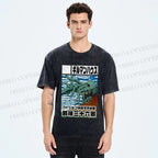 Unisex Vintage Octopus Printed Washed Tee