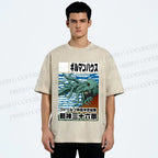 Unisex Vintage Octopus Printed Washed Tee