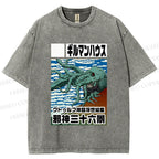 Unisex Vintage Octopus Printed Washed Tee