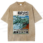 Unisex Vintage Octopus Printed Washed Tee