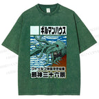 Unisex Vintage Octopus Printed Washed Tee