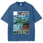 Unisex Vintage Octopus Printed Washed Tee