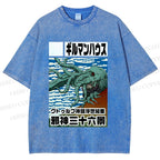 Unisex Vintage Octopus Printed Washed Tee