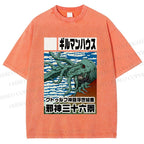 Unisex Vintage Octopus Printed Washed Tee
