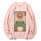 Unisex Cat Frog Japanese Style Printed Sweatshirt
