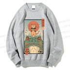 Unisex Cat Frog Japanese Style Printed Sweatshirt