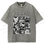 Unisex Which Cat Are You Today Printed Washed Tee