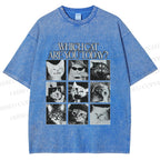 Unisex Which Cat Are You Today Printed Washed Tee