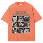 Unisex Which Cat Are You Today Printed Washed Tee