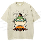 Unisex Boiling Frog Fable Printed Washed Tee