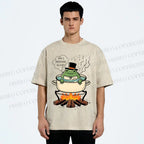 Unisex Boiling Frog Fable Printed Washed Tee