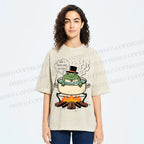 Unisex Boiling Frog Fable Printed Washed Tee