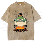 Unisex Boiling Frog Fable Printed Washed Tee