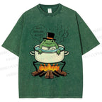 Unisex Boiling Frog Fable Printed Washed Tee