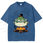 Unisex Boiling Frog Fable Printed Washed Tee