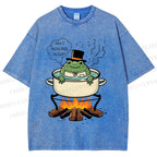 Unisex Boiling Frog Fable Printed Washed Tee