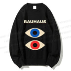 Unisex Bauhaus Geometric Eyes Printed Sweatshirt