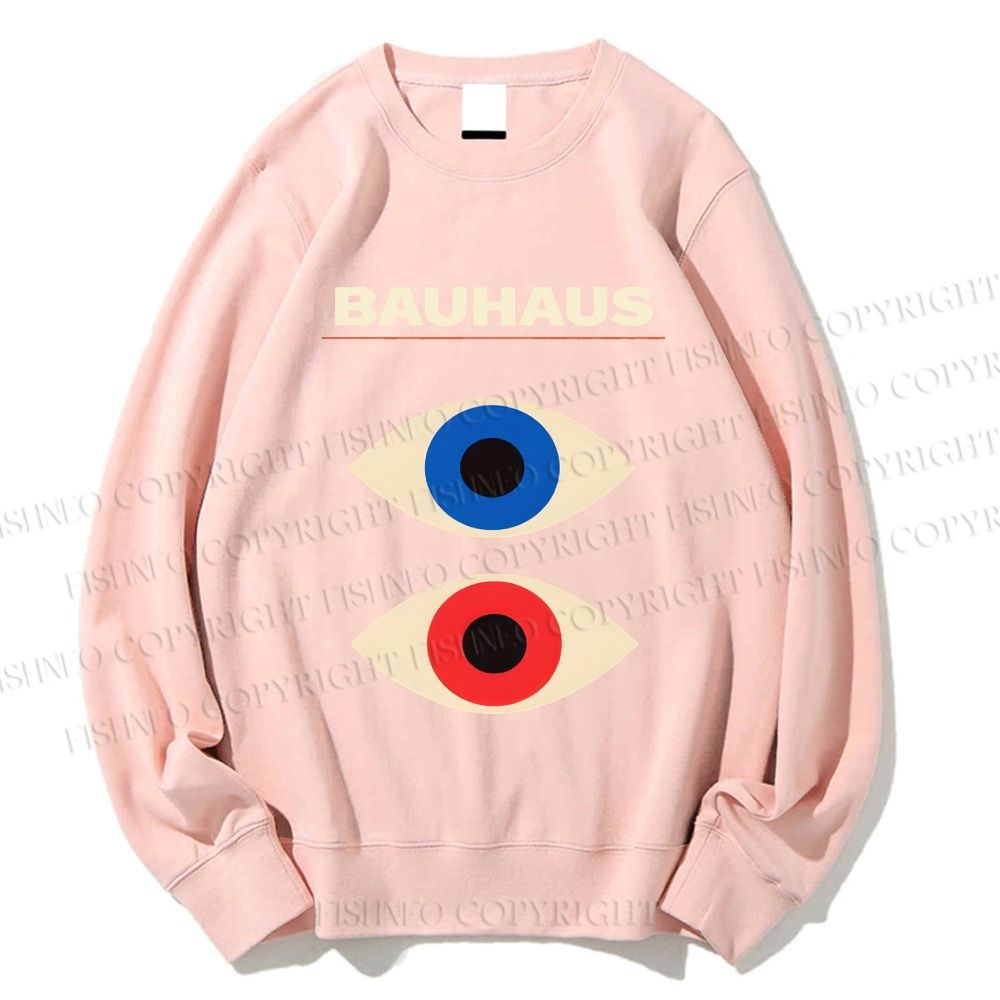 Unisex Bauhaus Geometric Eyes Printed Sweatshirt