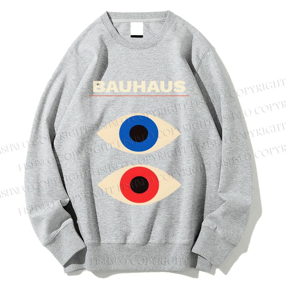 Unisex Bauhaus Geometric Eyes Printed Sweatshirt