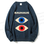 Unisex Bauhaus Geometric Eyes Printed Sweatshirt
