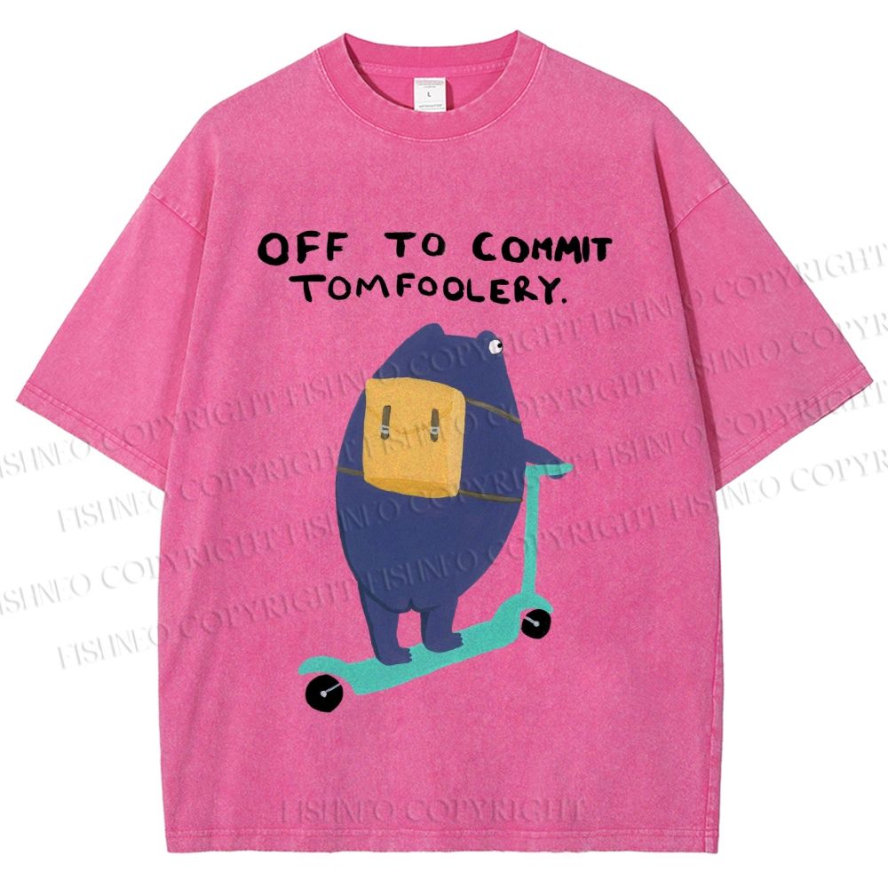 Unisex Frog Skateboarding Printed Washed Tee