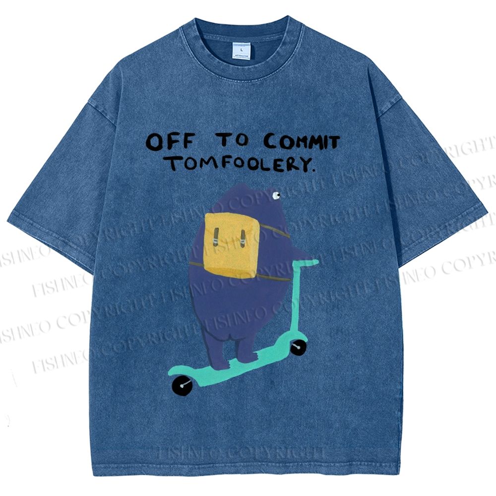 Unisex Frog Skateboarding Printed Washed Tee