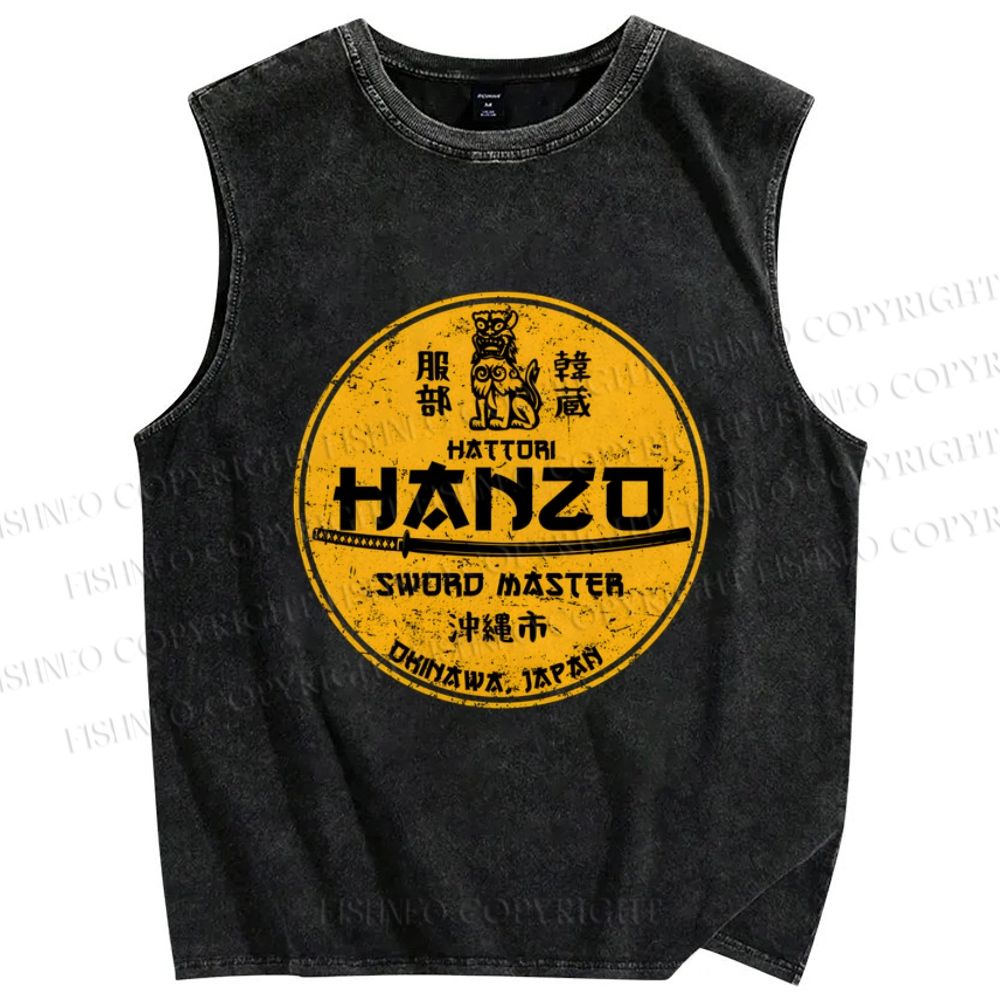 Unisex Hattori Hanzo Printed Washed Tank Top