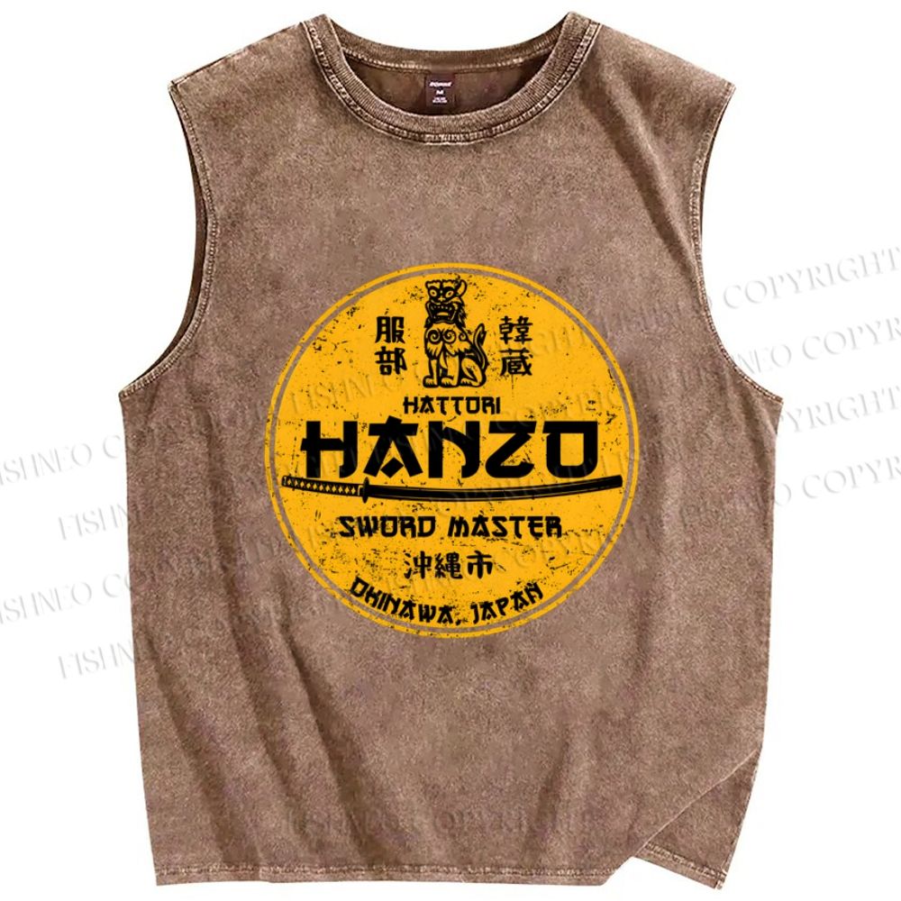 Unisex Hattori Hanzo Printed Washed Tank Top