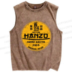 Unisex Hattori Hanzo Printed Washed Tank Top