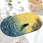 Water Ripple Cat Printed Bath Mat