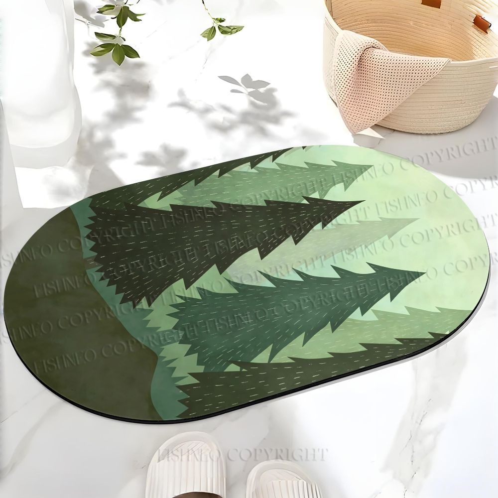 Silent Wood Printed Bath Mat
