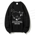 Unisex ull of Microplastics And Existential Dread Japanese Cat Printed Sweatshirt