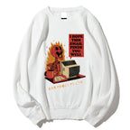 Funny skeleton workaholic Cotton Pullover Sweatshirt