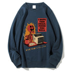 Funny skeleton workaholic Cotton Pullover Sweatshirt