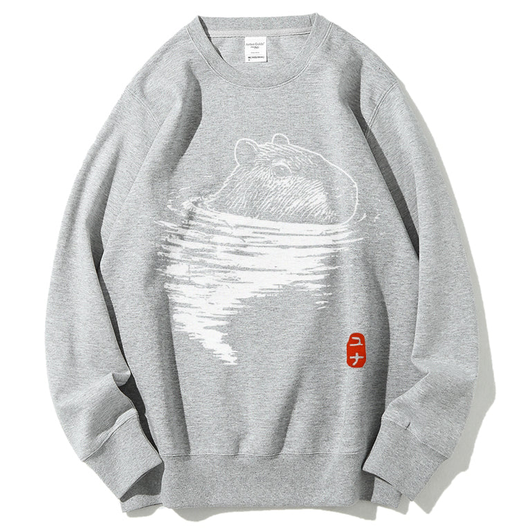 Swimming Capybara Cotton Sweatshirt