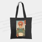 Cat Frog Japanese Style  Printed Tote Bag