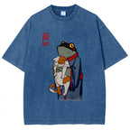 The Frog Holds The Cat Washed T-Shirt