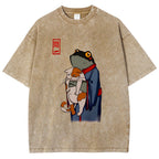 The Frog Holds The Cat Washed T-Shirt
