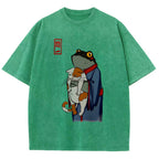 The Frog Holds The Cat Washed T-Shirt