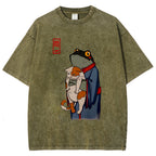 The Frog Holds The Cat Washed T-Shirt