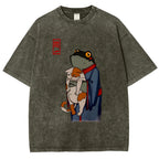The Frog Holds The Cat Washed T-Shirt
