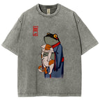 The Frog Holds The Cat Washed T-Shirt