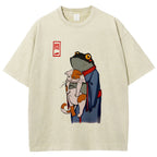 The Frog Holds The Cat Washed T-Shirt