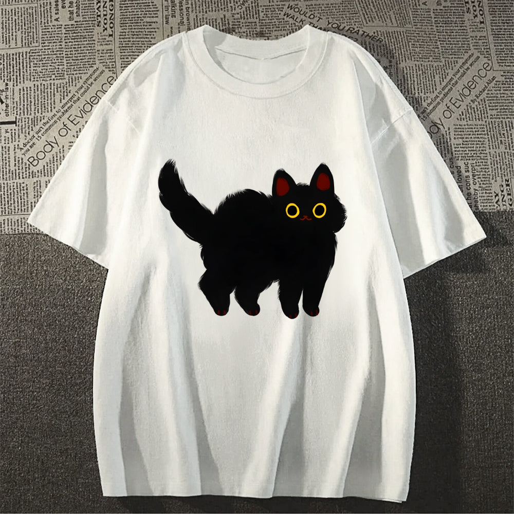 Fluffy black cat Classic T-Shirt