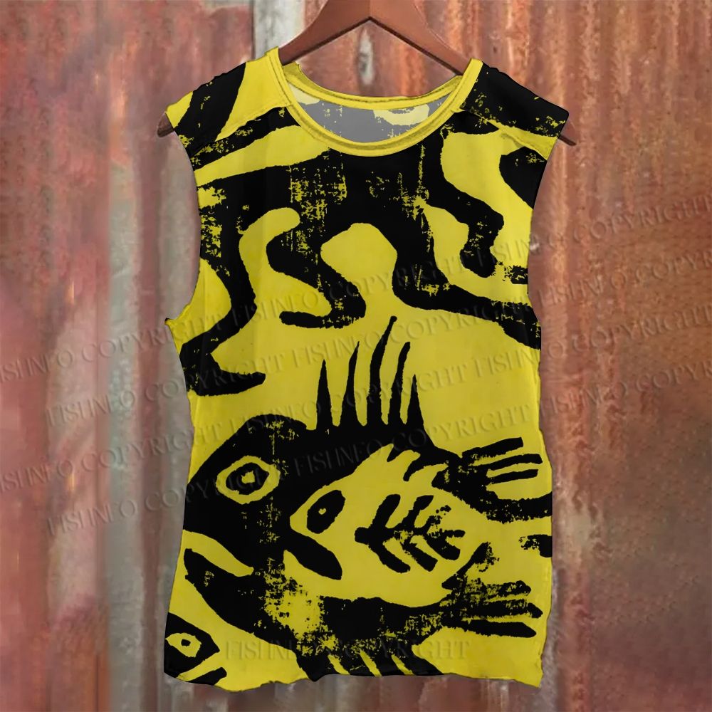 Artistic Octopus Fish Printed Tank Top