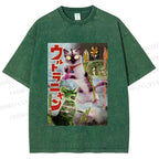 Unisex Ultraman Cat Printed Washed Tee