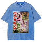 Unisex Ultraman Cat Printed Washed Tee