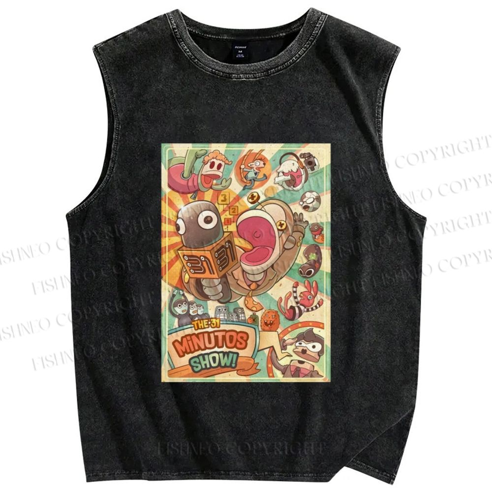 Unisex 31 Minutos Printed Washed Tank Top
