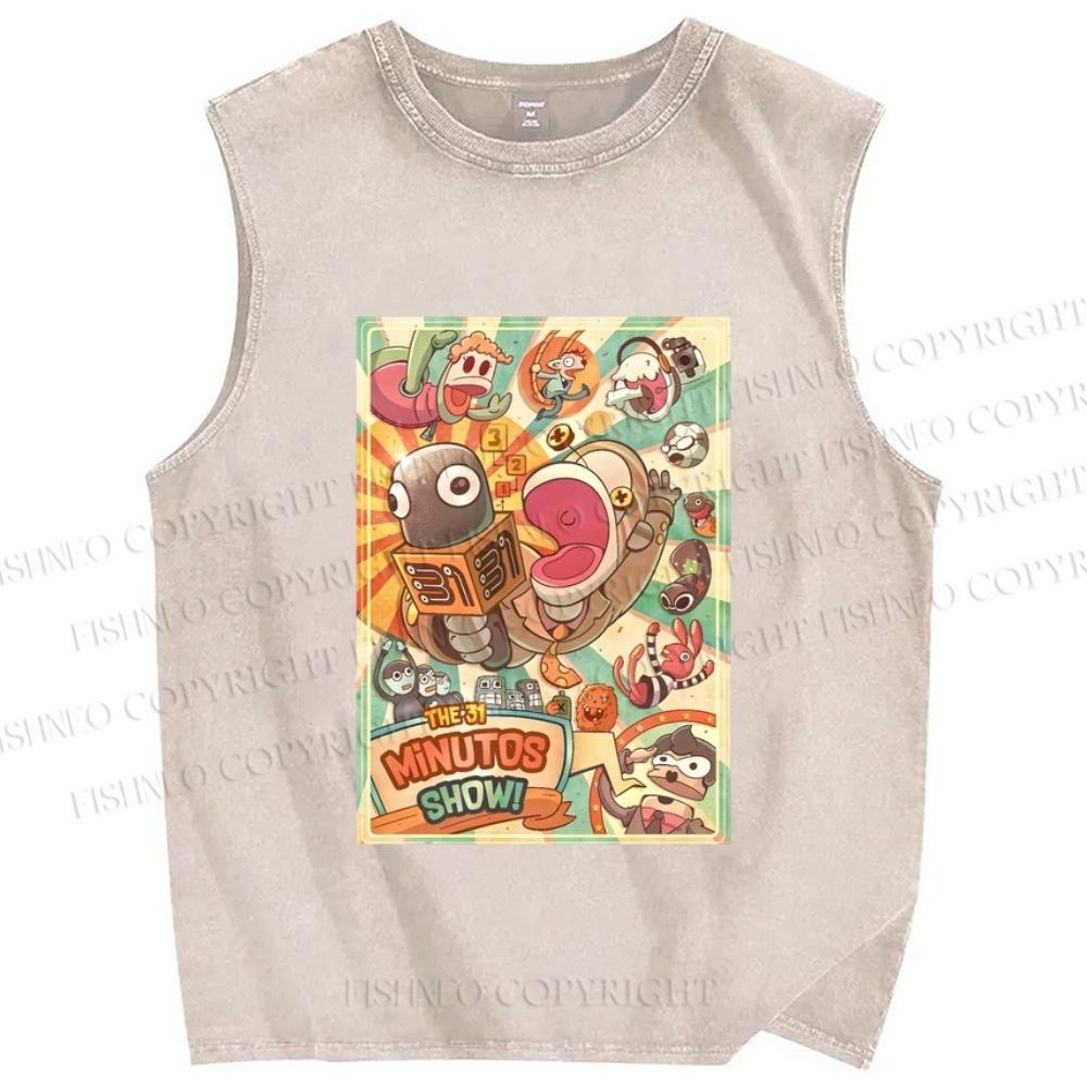 Unisex 31 Minutos Printed Washed Tank Top