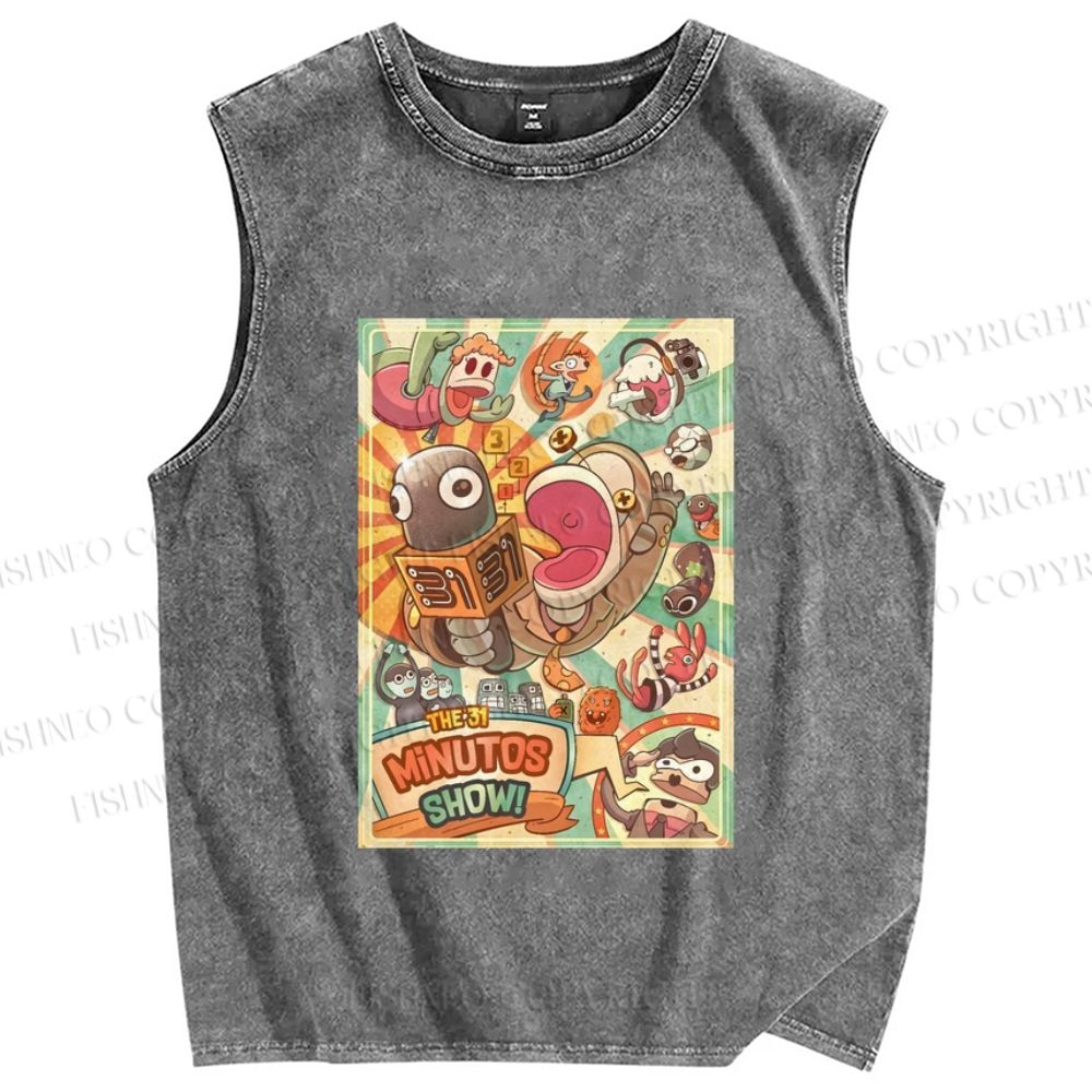 Unisex 31 Minutos Printed Washed Tank Top